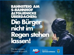 S-Bahnsteig Altglienicke überdachen !