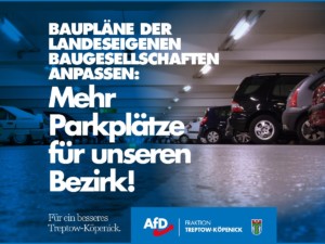 Mehr Parkplätze für Treptow Köpenick !