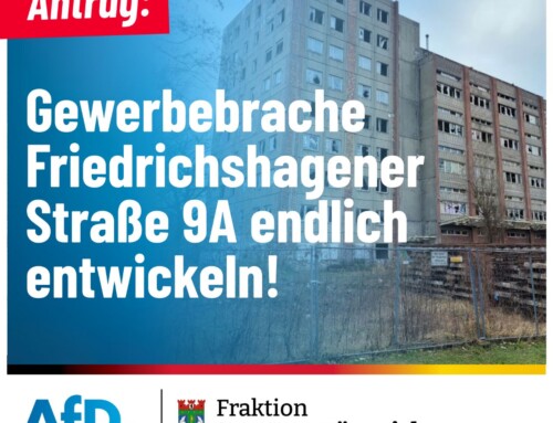 Antrag: Gewerbebrache Friedrichshagener Straße 9A endlich entwickeln 