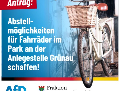 Abstellmöglichkeiten für Fahrräder im Park an der Anlegestelle Grünau schaffen 