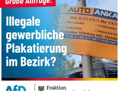Illegale gewerbliche Plakatierung im Bezirk